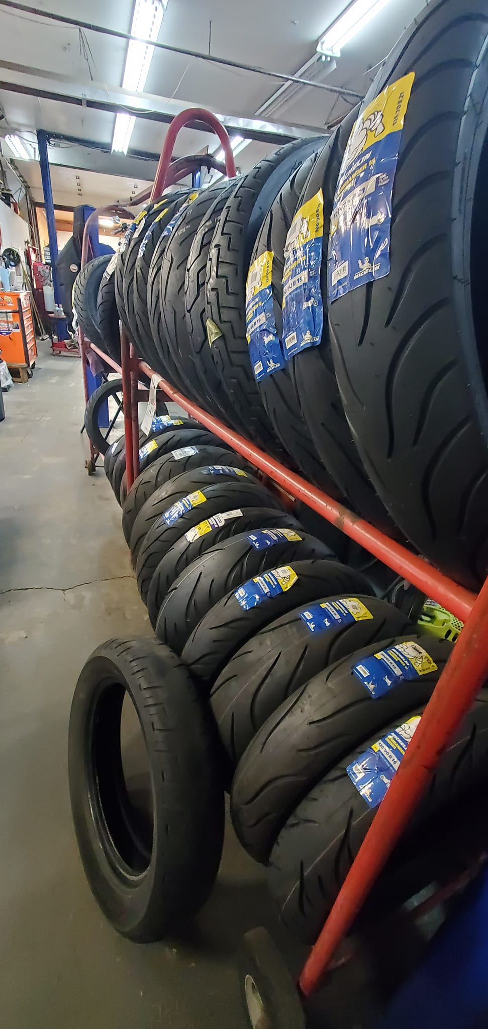 Motorcycle tire inventory with quality brands